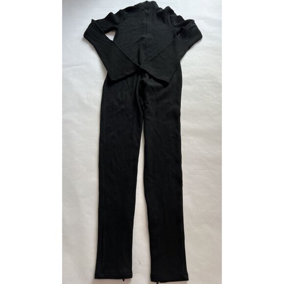 SANS FAFF Tina Turtleneck Enviro Rib Catsuit in Black - Picture 4 of 5
